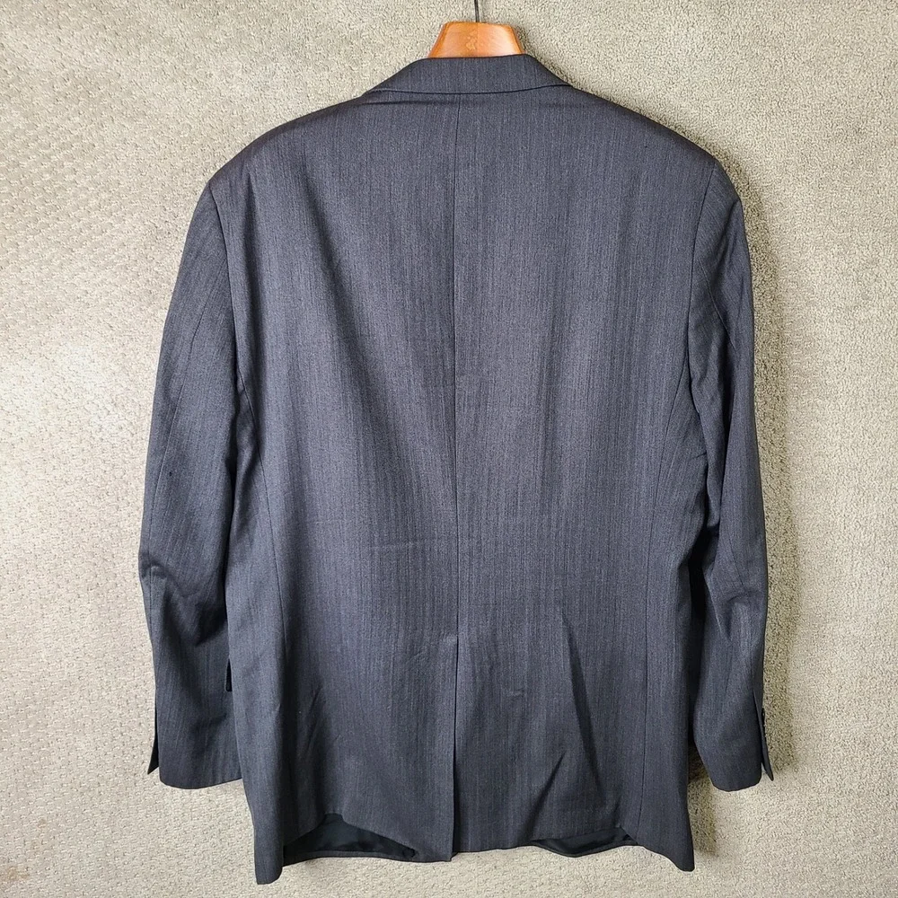 Jos A Bank Jacket Mens 46XL Gray Herringbone Blazer Two Button Wool Suit Coat‎